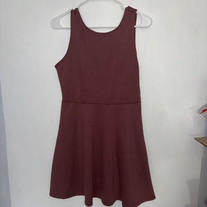 Burgundy Forever 21 Skater Dress Size L
